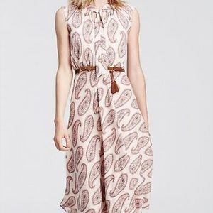 Ann Taylor pink Paisley Chiffon Midi Dress